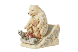 White Woodland Animals on Tobogan * H16cm Jim Shore 6015159