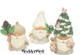 White Woodland Gnomes - Set van 3 - Jim Shore retired, beperkte voorraad *