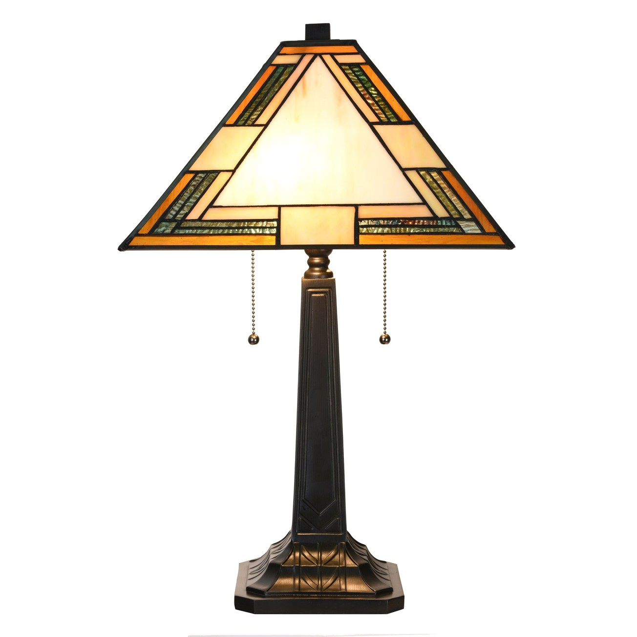 7850 'Tafellamp H60cm met Tiffany kap 37x37cm Indian Summer