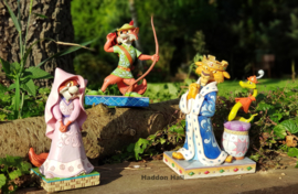 ROBIN HOOD , MAID MARIAN, PRINCE JOHN & HISS  18cm Set van 3  Jim Shore beelden * all retired