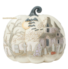 Pumpkin Scene "A Little Batty" H23cm Jim Shore 6016636 , retired 