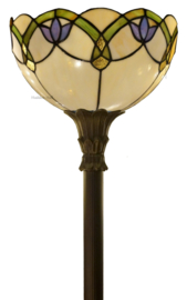 5918 Vloerlamp Uplight H175 met Tiffany kap Ø30cm Luna