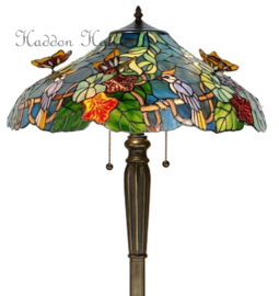 5582 * Vloerlamp H160cm met Tiffany kap Ø52cm  Flying Butterflies