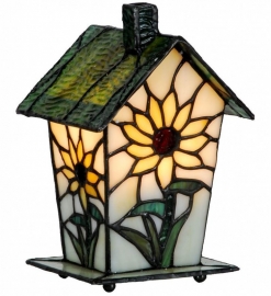 969 * Tiffany lamp H20cm Vogelhuisje  Zonnebloem