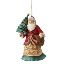 Santa with Toy Bag Hanging Ornament H12cm Jim Shore 6012973 *