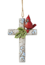 Cardinal Cross Ornament H12cm Jim Shore 6015504 *