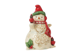 Snowman with Earmuffs & Cardinal  * H14cm Jim Shore 6015456