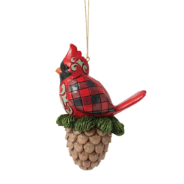 Cardinal On Pinecone Ornament H11cm Jim Shore 6017030