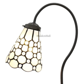 6198  Bureaulamp H51cm met Tiffany kap Ø15 Pearl Creme '