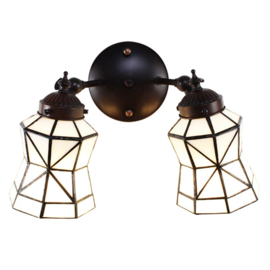 6211 * Wandlamp Met 2 Tiffany kappen Ø13cm Paris