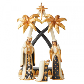 "Black & Gold " Nativity 7-delig  H27cm Jim Shore Kerststal Kerstgroep. uitverkocht