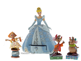 Cinderella "Treasure Keeper" Suzy, Jaq & Gus - Set van 4 JIm Shore beelden