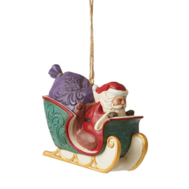 TWAS The Night Before Christmas Santa in Sleigh Hanging Ornament *H7,5cm Jim Shore 6008308