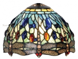 9891 410  Wandlamp met Tiffany Kap Ø20cm "Blue Dragonfly"