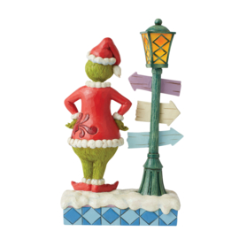 Grinch with Street Sign Lighted H25cm Jim Shore 6012699, retired