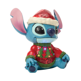 Stitch LED "Feeling Jolly and Little Naughty H17,5cm  + BASE COLOR Ø16cm Jim Shore 6018714 PREORDER