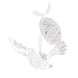 "Live Simply" Acrilyc Dove hanging ornament - Set van 3