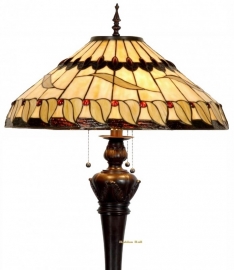 5542-9459 Vloerlamp H164cm met Tiffany kap Ø51cm Tabacco *Bolling in de voet*