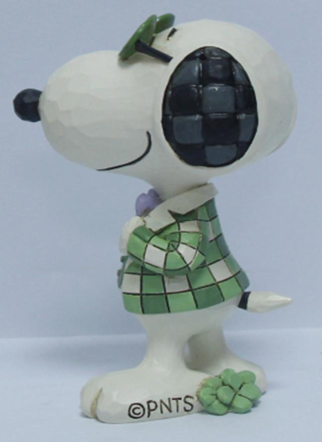 Snoopy Mini in Plaid with Shamrock Glasses H8cm Jim Shore 6017868