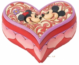 MICKEY & MINNIE "Love Keeper"  Heart Box B16cm  Jim Shore 4026089 uit 2011