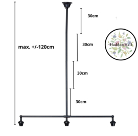 8010 ' Hanglamp Zwart B90cm met 3 Tiffany kappen B21cm New York