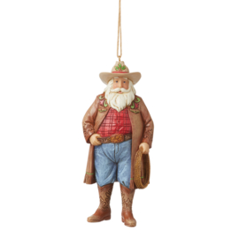 Santa in Cowboy Hat Hanging Ornament H12cm Jim Shore 6012971 *