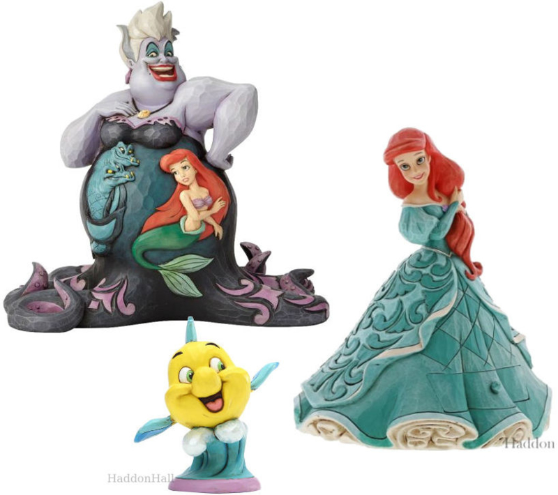 Ariel - Set van 3 beelden - Ursula, Ariel Treasure Keeper & Flounder - Jim Shore