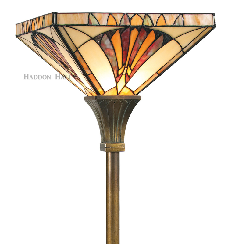 Rijd weg residu Peuter LPF10271 Vloerlamp H180cm Met Tiffany kap 36x36cm Art Deco Sun |  Vloerlampen Omhoog schijnend | Haddon Hall Tiffany