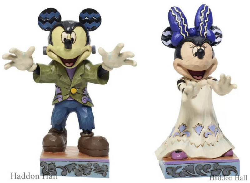 Mickey & Minnie Halloween H13,5cm Set van 2  Jim Shore beelden.