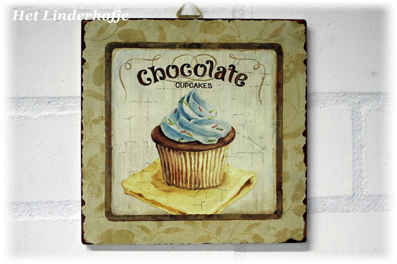 Schilderij cupcake "Chocolate".