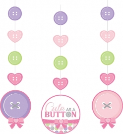 "Cute as a Button Girl" 3-delige hangslingers