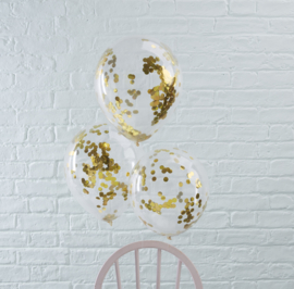 Gouden Confetti Gevulde Ballonnen