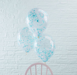 Blue Confetti Gevulde Ballonnen