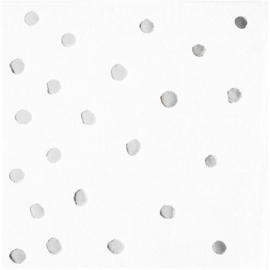 "White Silver Dots" gebak servetten