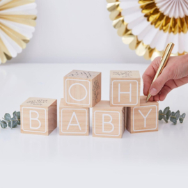 " Oh baby " Houten blokken gastenboek  OB-124