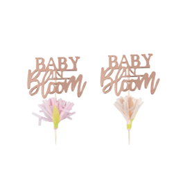 "Baby in Bloom" cupcake toppers