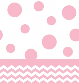 "Baby Pink Chevron/Dots" tafelkleed
