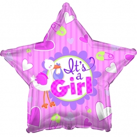 "It's A Girl" folie ballonnen (leeg)