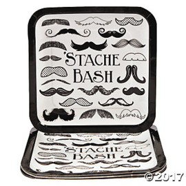 "Mustache Party" lunch bordjes