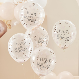 "Baby in Bloom" confetti gevulde ballonnen