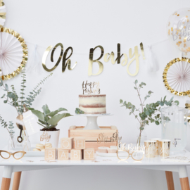 "Oh Baby" Babyshower slinger met tassels