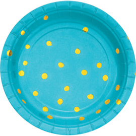 "Blue Golden Dots" gebak bordjes