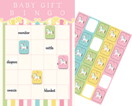 "Carousel Babyshower" Bingo spel