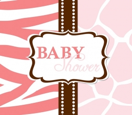 "Wild Safari Pink Babyshower" uitnodigingen