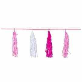 Roze/witte Tassel slinger