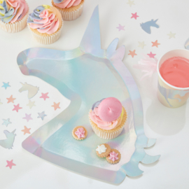 Unicorn shaped XL glitter lunch bordjes