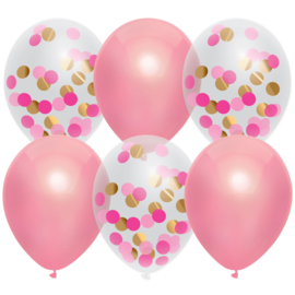 Pink Mix confetti gevulde ballonnen