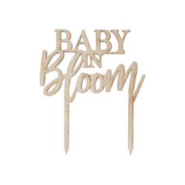 "Baby in Bloom" houten taarttopper