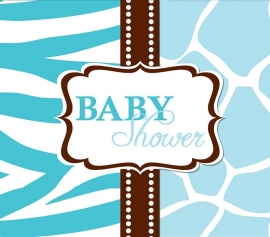 "Wild Safari Blue Babyshower" uitnodigingen