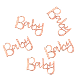 "Oh Baby Babyshower" Rosé Gouden confetti